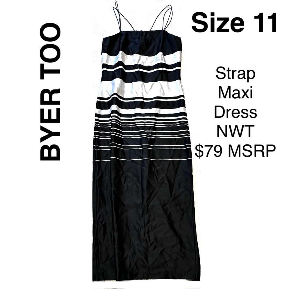 Byer Too Black and White Strap Maxi Dress